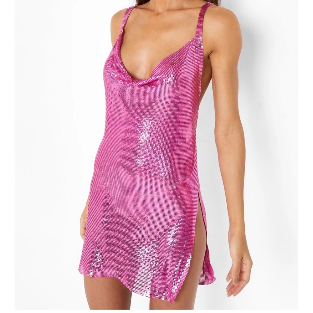 Strappy Chain mail mini dress